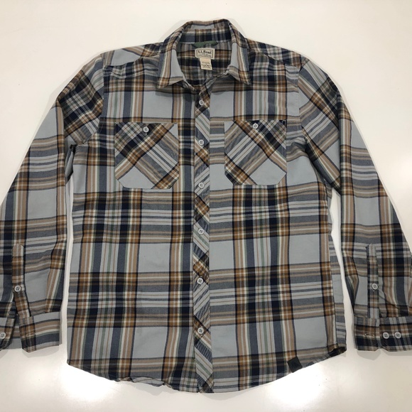 LL BEAN Shirt Multicolor Checks Button Down Men's - Picture 2 of 4